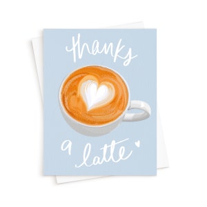 La carte de remerciement Latte || Latte Thank You Card, Coffee Addict, Matcha Lover, Matcha Coffee, Espresso