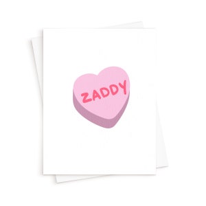 La carte Zaddy Candy Heart || Carte de fête des pères drôle, nouvelle carte de père, nouvelle carte de père, carte de fête des pères drôle, jeune papa, père cool