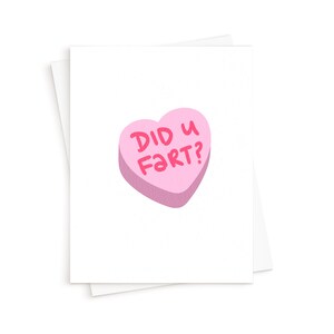 La carte Did U Fart Candy Heart || Funny Candy Heart Conversation Heart Funny Anniversary Sweetheart pour lui pour son cadeau d’anniversaire