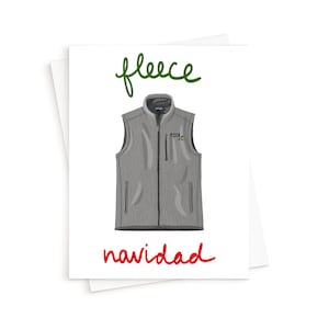 La carte polaire Navidad || Finance Bro carte de Noël, gilet de pull Patagonia, carte d’humour d’entreprise, drôle, carte pour lui, cadeau pour lui