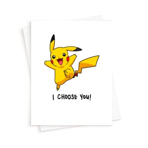 Il Pikachu Pokémon Valentine Card // Pokémon Cartoon Anime Manga Cute I Choose You You Sei il mio tipo di carta per lui per il suo regalo di San Valentino