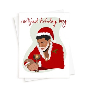 La carte de garçon de vacances certifiée || Drake Holiday Card, Toronto Holiday Card Rap Music Card, Hip Hop Card, Holiday Card for Him