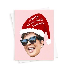La carte Merry Kris-mas || Carte de Noël, Carte de Noël, Kris Jenner, Drôle, Carte pour lui, Cadeau pour lui