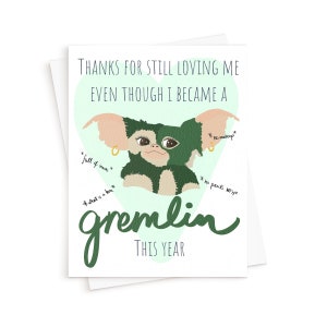 La carte Gremlin || COVID 19 Corona Virus Drôle Carte Saint-Valentin Colocataire Mari Femme Petit ami Petite amie Carte Grossier Bâclé Impoli