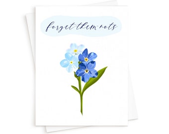 The Forget-Them-Nots Card || Memorial Card. Funeral Card, Sympathy Card, Forget-me-not Flowers