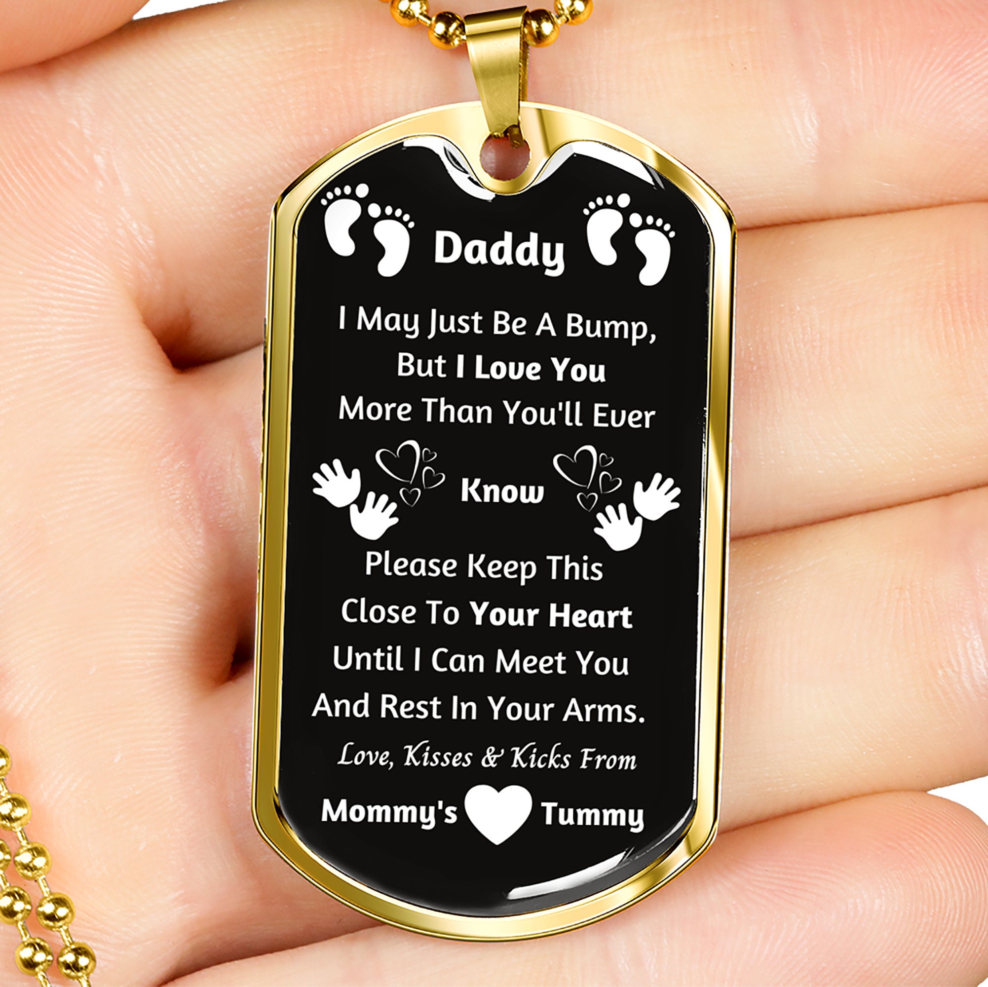 Personalized Silver Dog Tag Pendant Necklace New Dad Gift Etsy