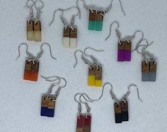 Wood and Resin Earrings