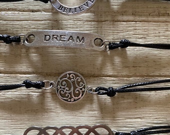 Inspirational Charm Bracelet: Adjustable Positivity Jewelry
