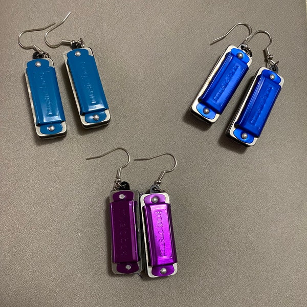 Real Working Harmonica Earrings