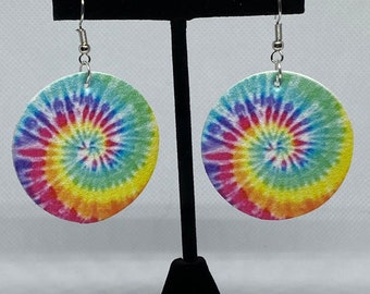 Tie Dye Imitation Leather Earrings