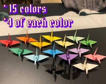 60 Multicolor Origami Cranes