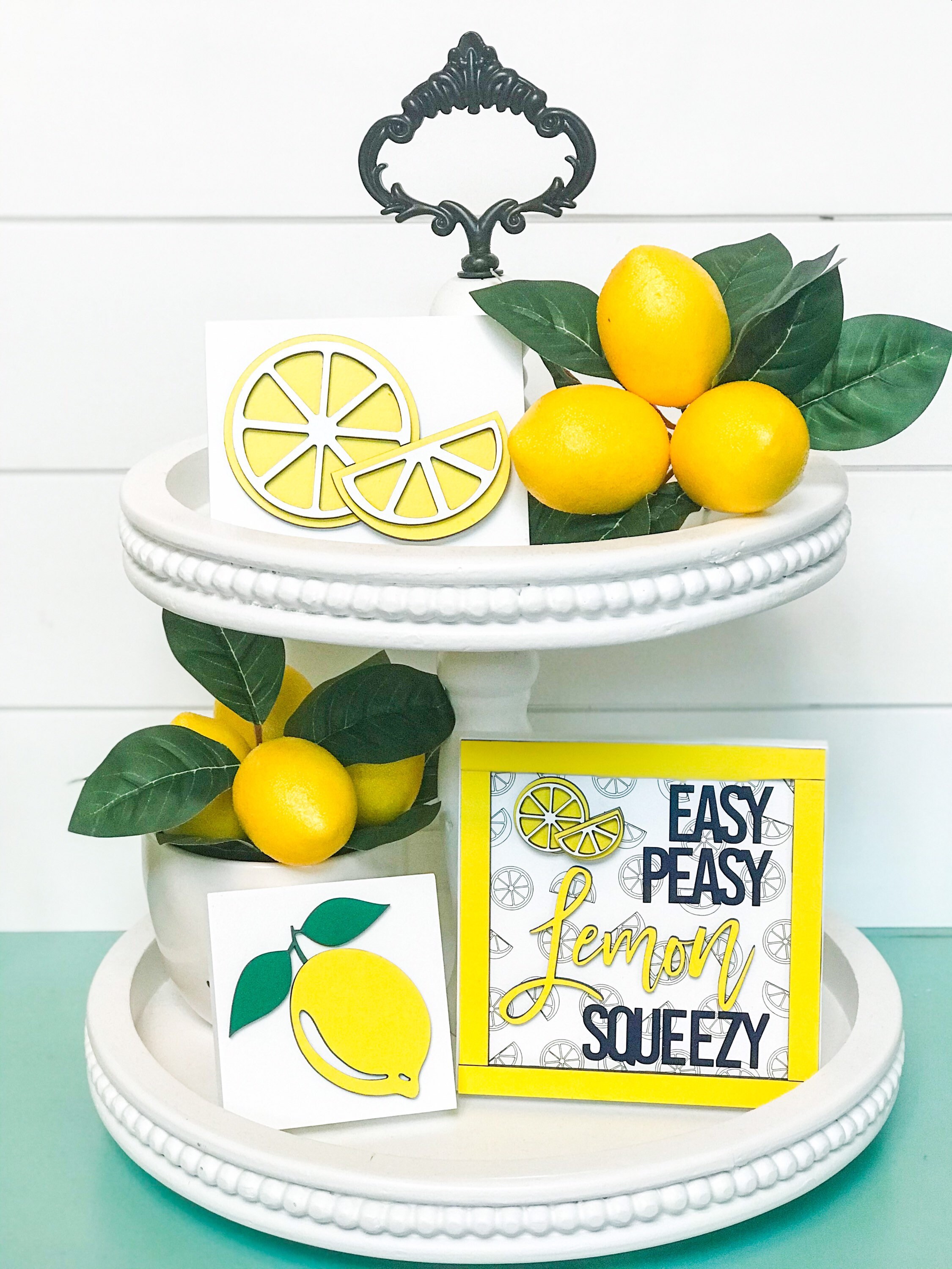 Lemon Tiered Tray 3D Wood Signs Easy Peasy Lemon Squeezey Etsy