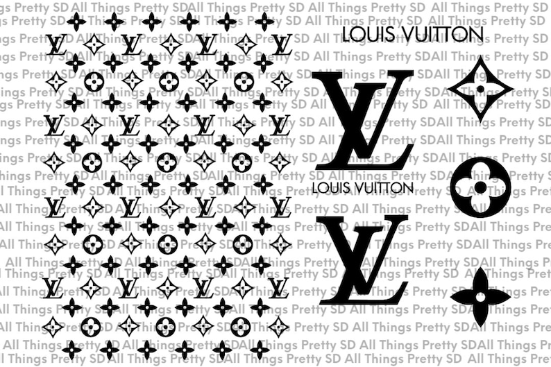 Download Luxury Inspired Pattern Fashion Brand Logo svg LV Designer ...