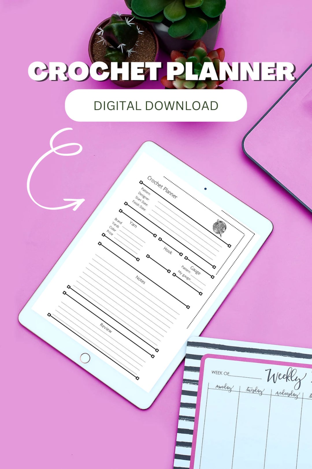 Printable Knitting & Crochet Project Planner Bundle - PDF Download for ...
