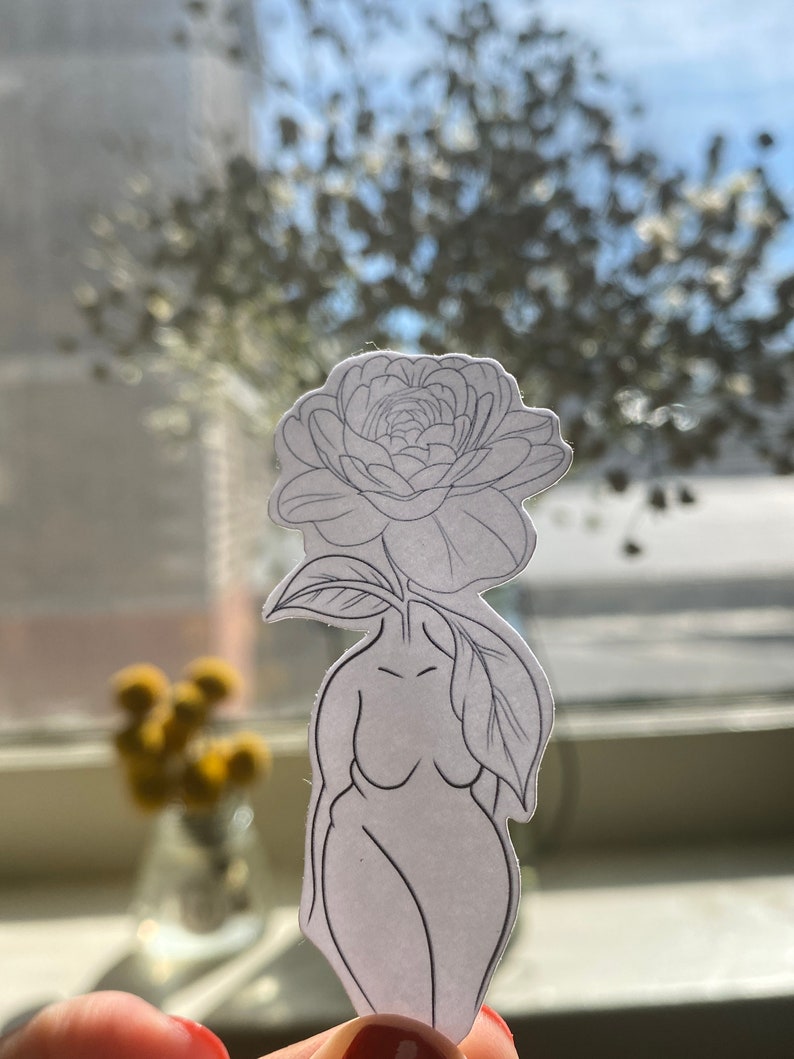 Gift Minimalist Anniversary Gift Planner Sticker Flower Sticker Simple Line Art BODY POSITIVE STICKER Laptop Decal Body Sticker