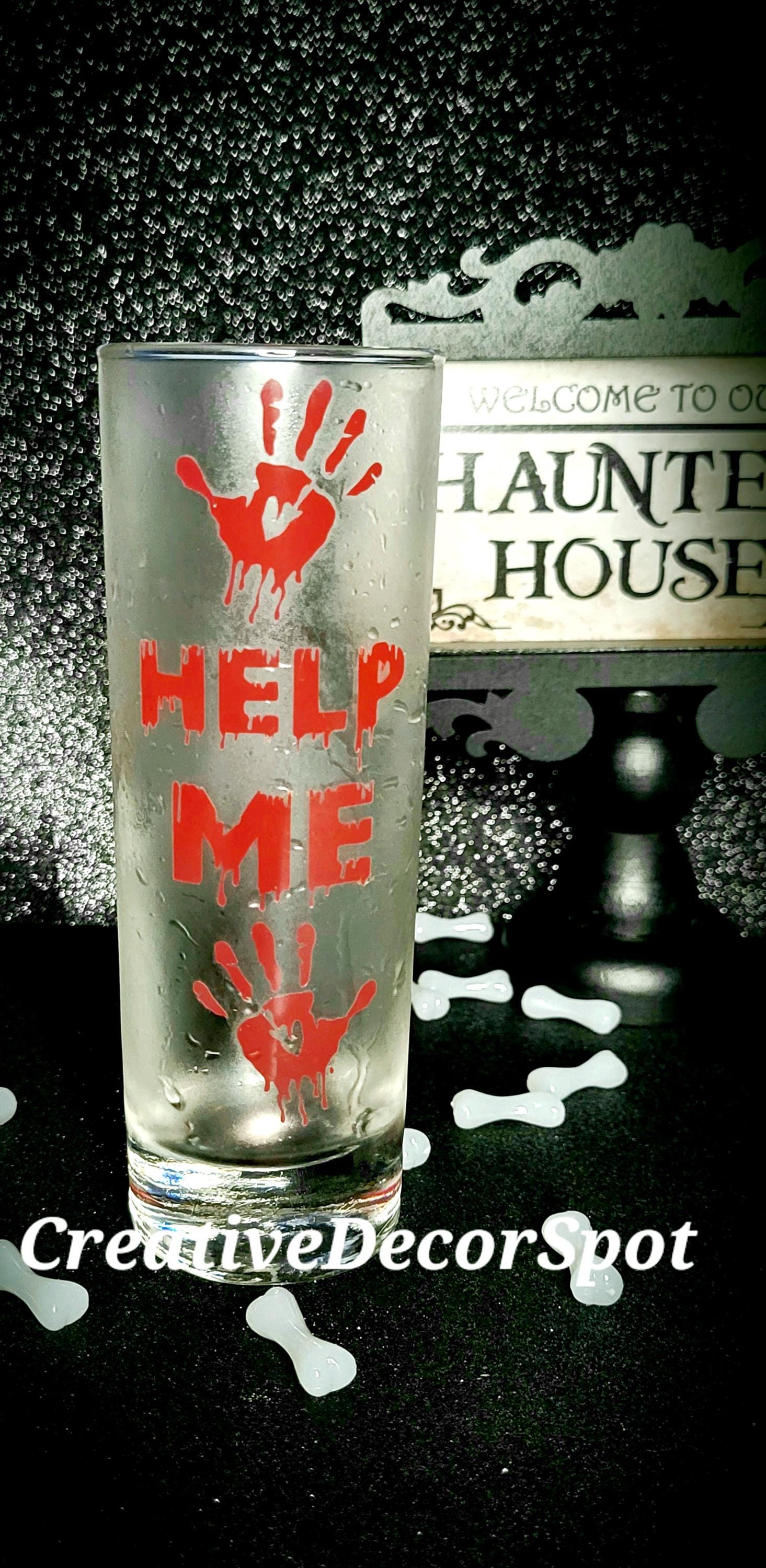 Bloody Hands of Horror Color Changing Glass/Customized Bloody Mary Highball Glass/Horror Movie Cocktail Glass/Personalized Iced Coffee Glass