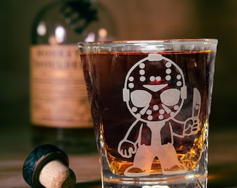 Baby Horror Movie Whiskey Glass/Custom Scary Movie Glass/Thriller Etched Wine Glass/Spooky On The Rocks Creepy Glass/Halloween Water Glass