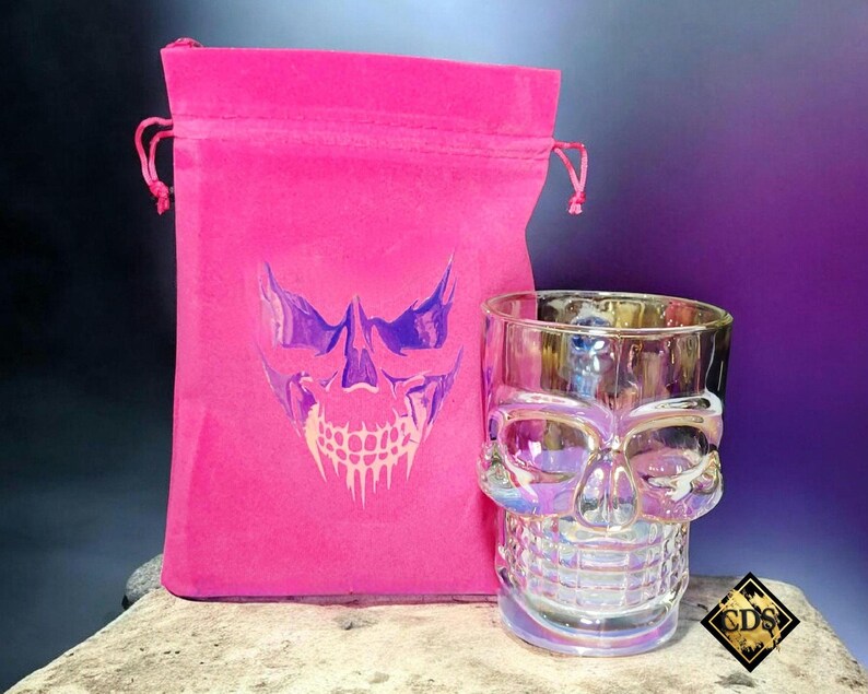 Personalized Radiant Opal Pearl Skull Drinking Glass With Bone Handle/Colorful Customized Beer Stein Mug/Birthday/Wedding/Anniversary Gift image 5