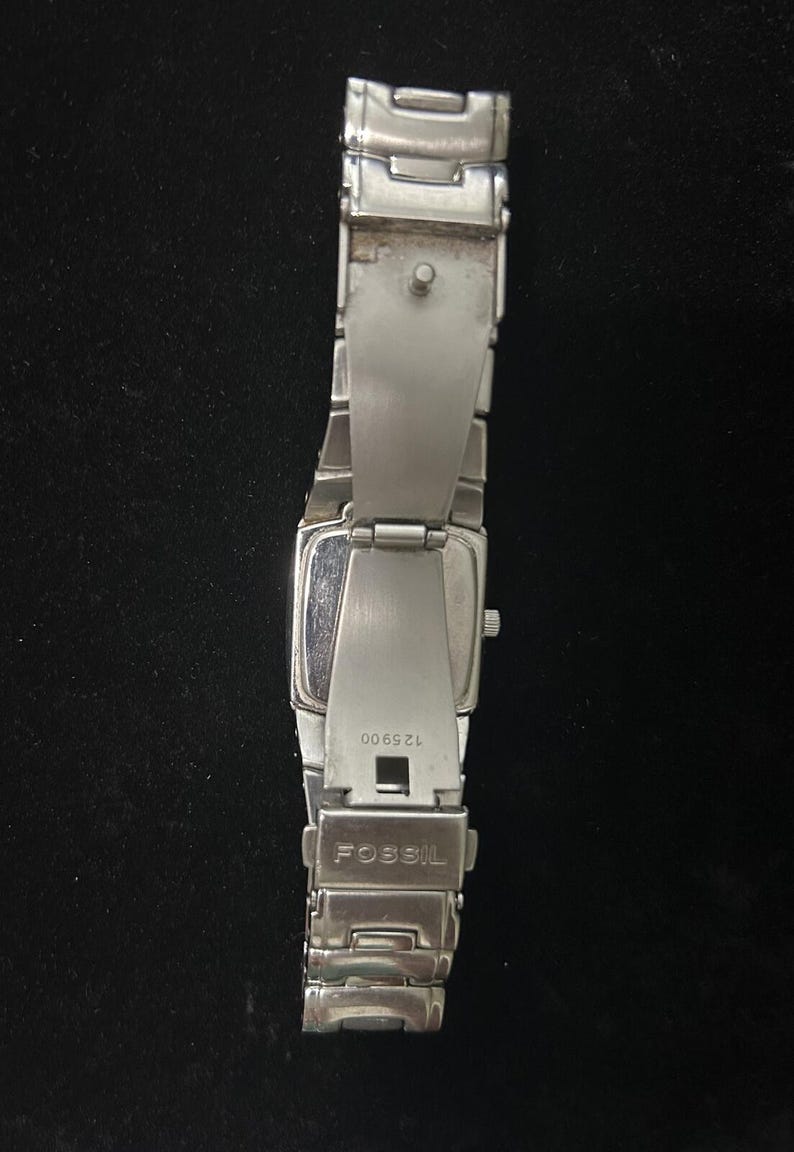 Vintage Fossil Silver Tone Watch | Minimalist Sleek Industrial Y2K Wristwatch Jewelry image 5
