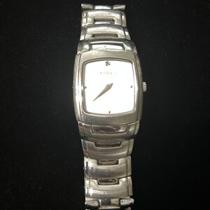 Vintage Fossil Silver Tone Watch | Minimalist Sleek Industrial Y2K Wristwatch Jewelry image 2