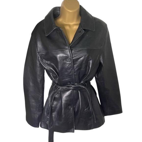 Veste En Cuir Vintage Adler Années 90 – Noir, Taille Small Femme – Style 80s, Imprimé Animal