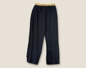 Pantalon Diana Marco Palazzo vintage des années 80, or noir 22