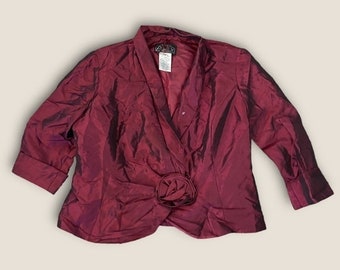 vintage des années 90 Alex Evenings costume veste vin rouge LP