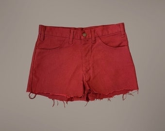 Vintage 60s Levi's Upcycled High Waist Denim Cutoff Shorts Rot