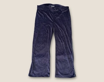 vintage Pantalon de survêtement en velours Zoey Beth Y2K bleu marine délavé 3X
