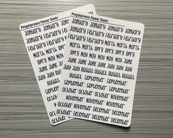 Months of the Year Sticker Sheet