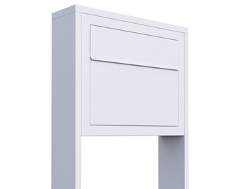 STAND ELEGANCE by Bravios - Modern post-mounted white mailbox