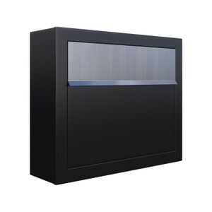 ELEGANCE by Bravios - Modern wall-mounted black mailbox with stainless steel accents