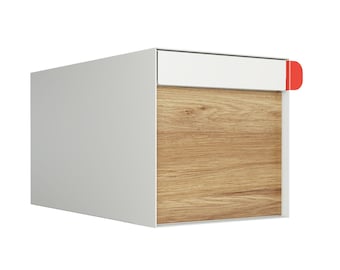 TOWN SQUARE by Bravios - Large capacity mailbox in white with various wood panel door options