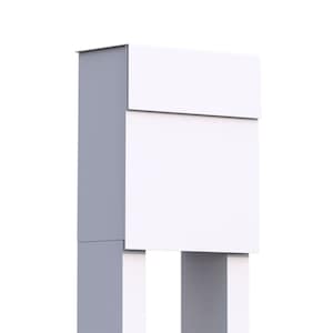 STAND ALTO by Bravios - Modern post-mounted white mailbox