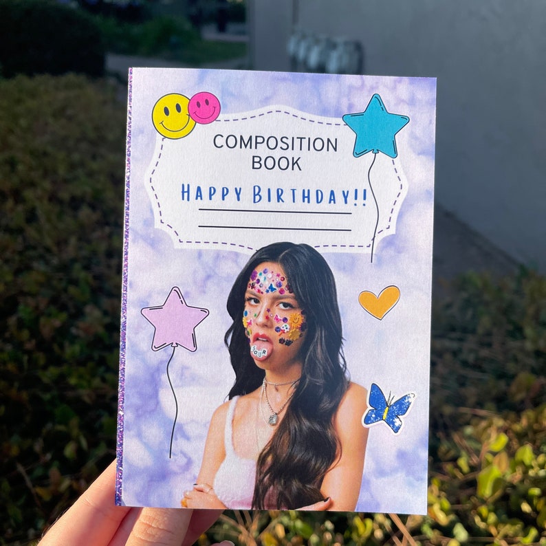 Olivia Rodrigo Birthday Card SOUR Composition Notebook Etsy
