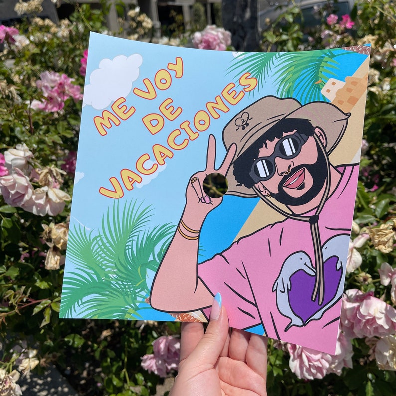 Bad Bunny Graduation Cap Topper 2023 Printed Bad Bunny Etsy