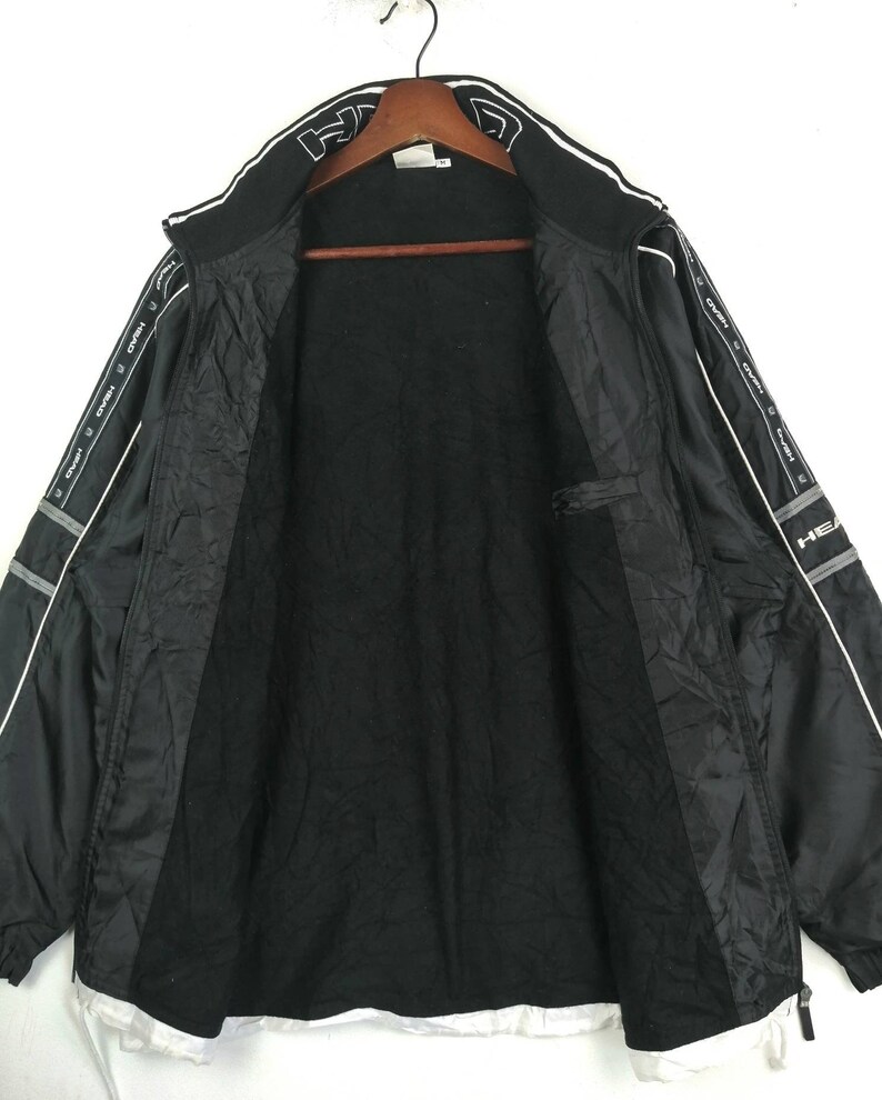 Vintage Sportwear Head Side Tape Rare Item Long Sleeve Pullover Zipper Black Colour in size Medium