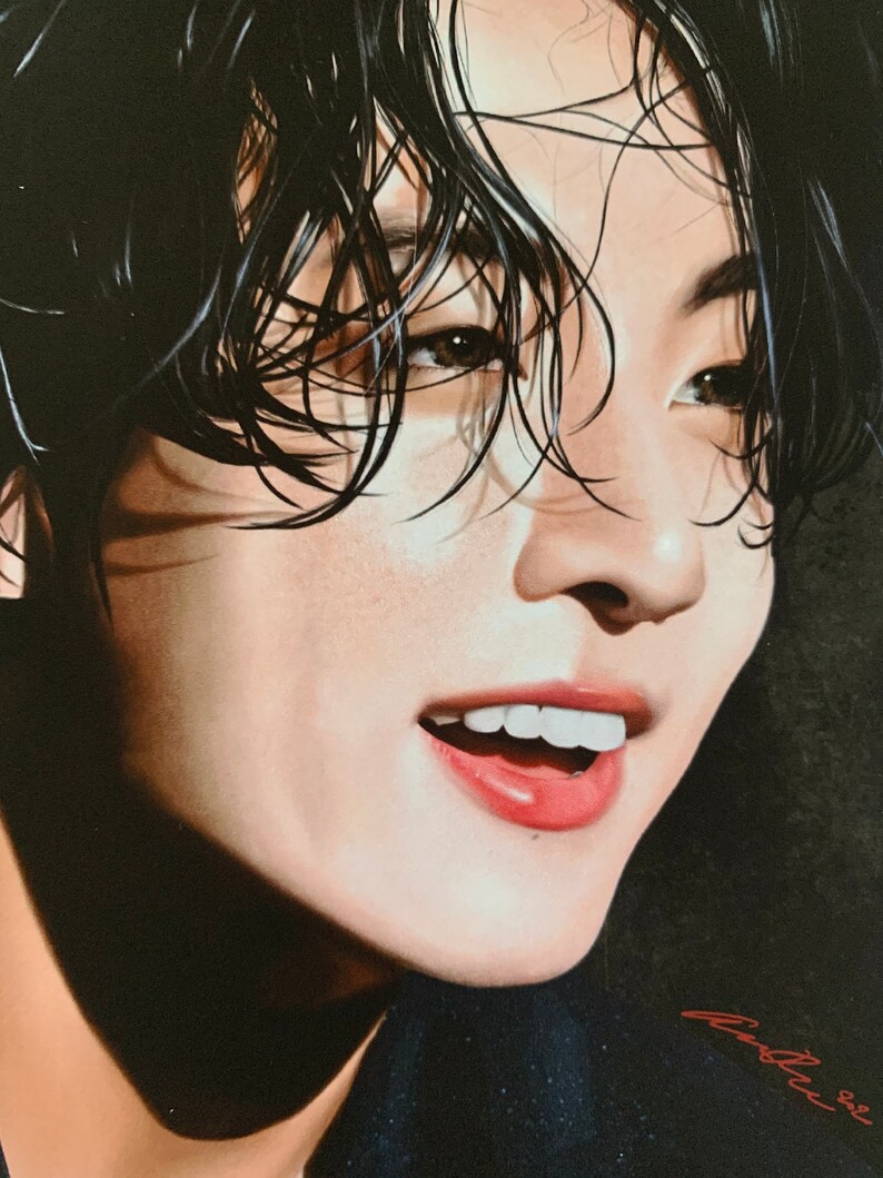 BTS Jungkook 110819 dessin Art Print 방탄소년단 Fanart Kpop | Etsy