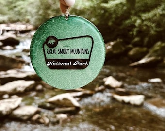 Personalized Mountain Christmas Ornament, Epoxy Acrylic Vacation Keepsake, National Park, Christmas Gifts