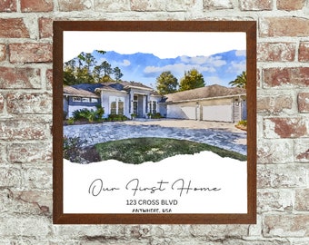 Home Portrait | Our First Home Gift | Closing Gifts | Realtor | Housewarming Gift | Gift Ideas | Watercolor | Digital Download