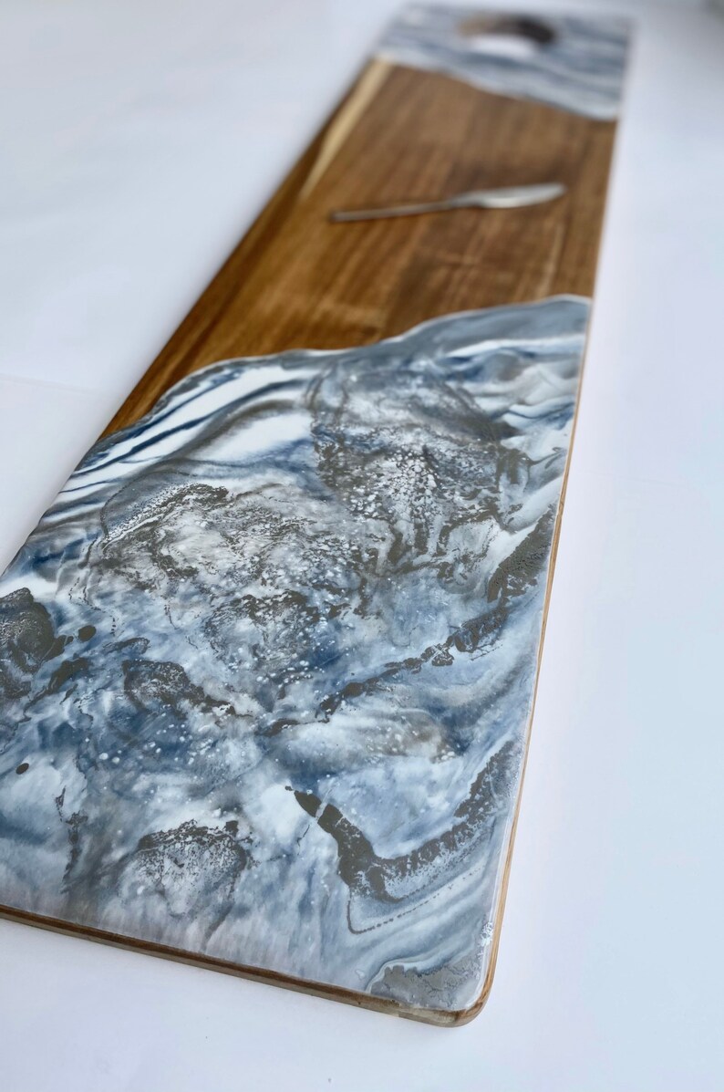 Kitchen Decor Resin Art Cheese Board Metallic Art Cutting Board Charcuterie Board
