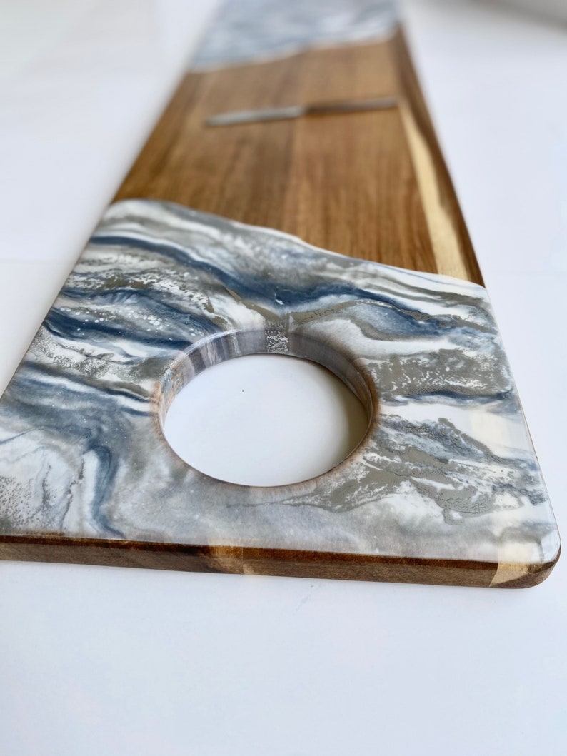 Kitchen Decor Resin Art Cheese Board Metallic Art Cutting Board Charcuterie Board