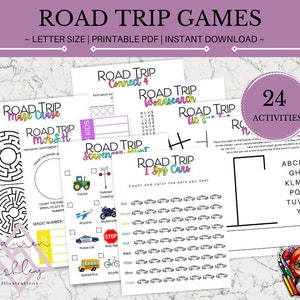 Fun Road Trip Printable Games for Kids and Teens | Car Ride Activities | Interactive Road Trip Printables | Entertained On-the-Go