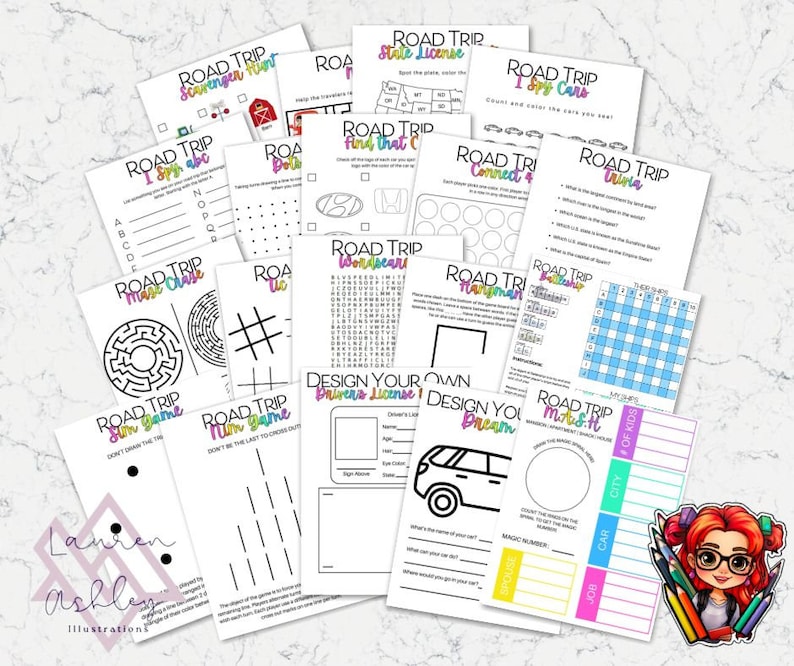 Fun Road Trip Printable Games for Kids and Teens | Car Ride Activities ...