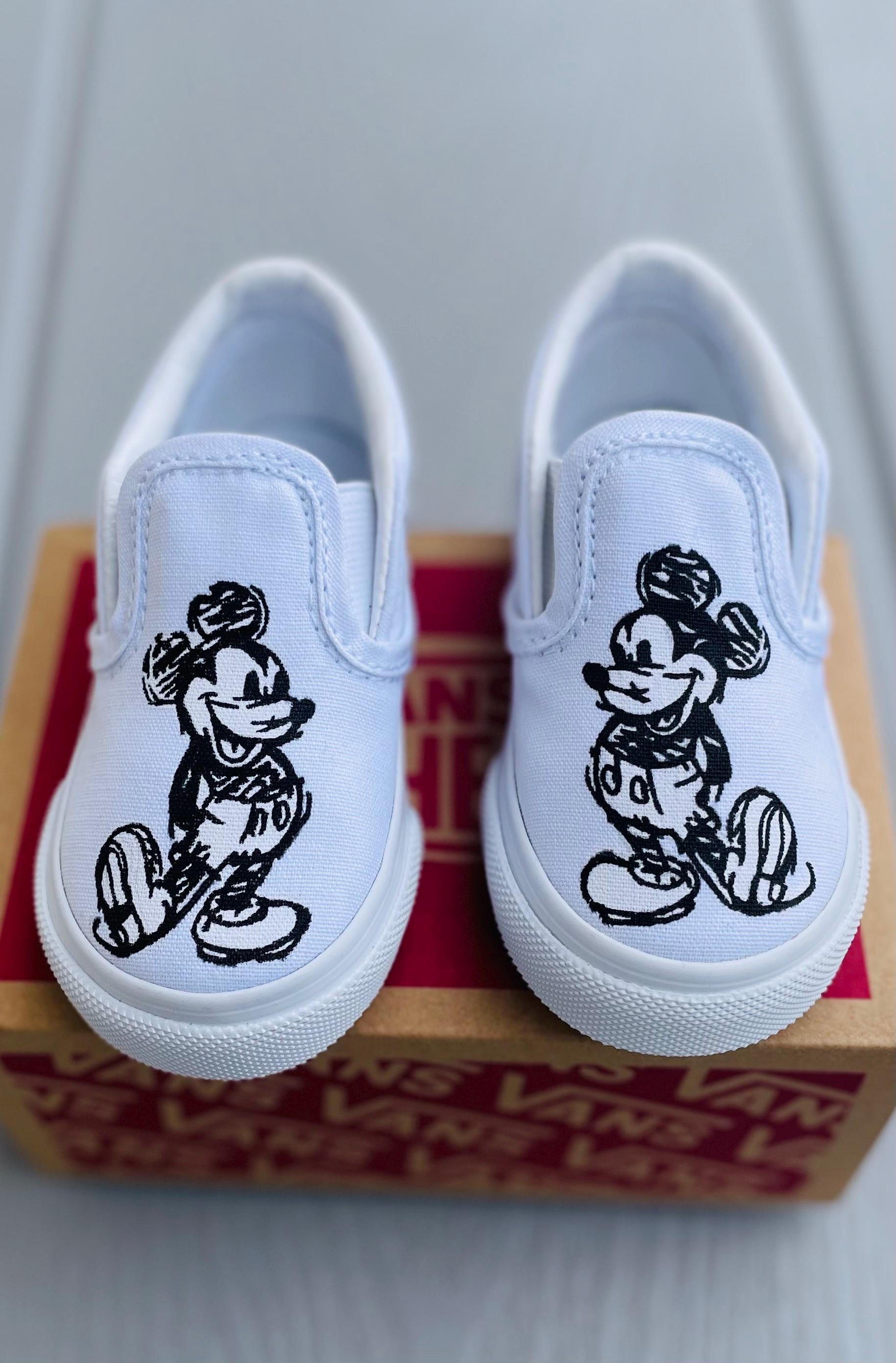 Minnie Mouse Blue Mickey Mouse Vans Custom Mickey Mouse Slip On