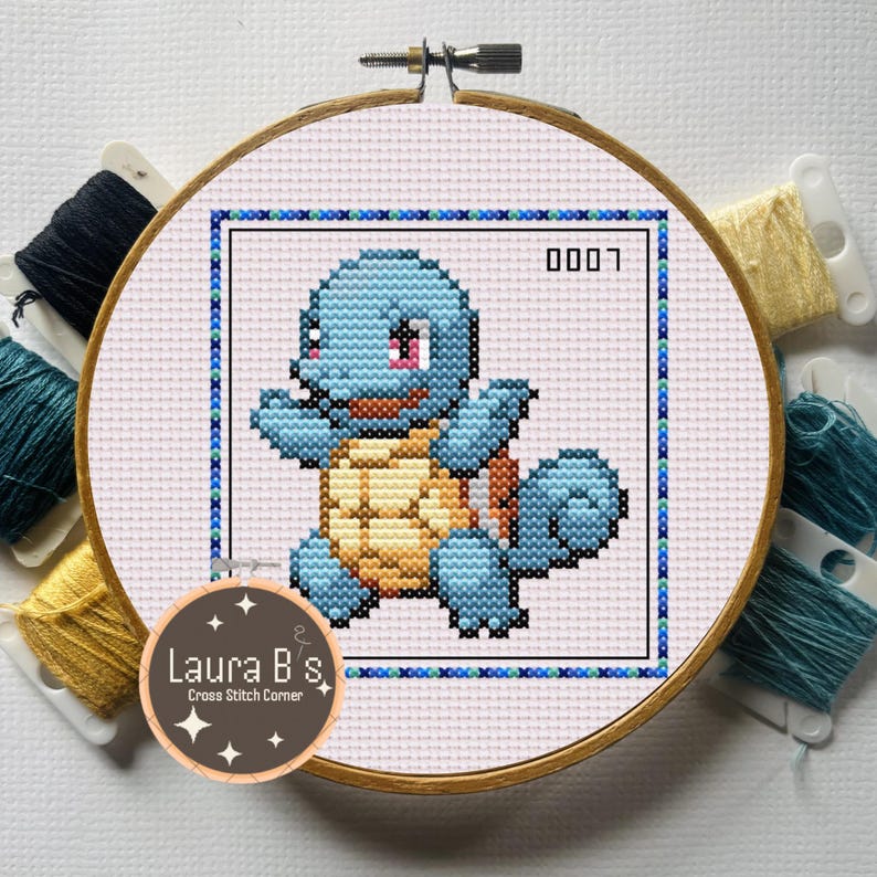 Spool Pokemon Squirtle Cross Stitch Pattern, Squirtle Digital Pattern, Video Game ...