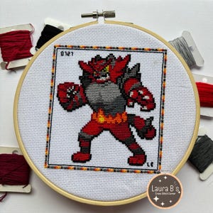 Incineroar Cross Stitch Pattern, Incineroar Digital Pattern, Video Game Cross Stitch Pattern