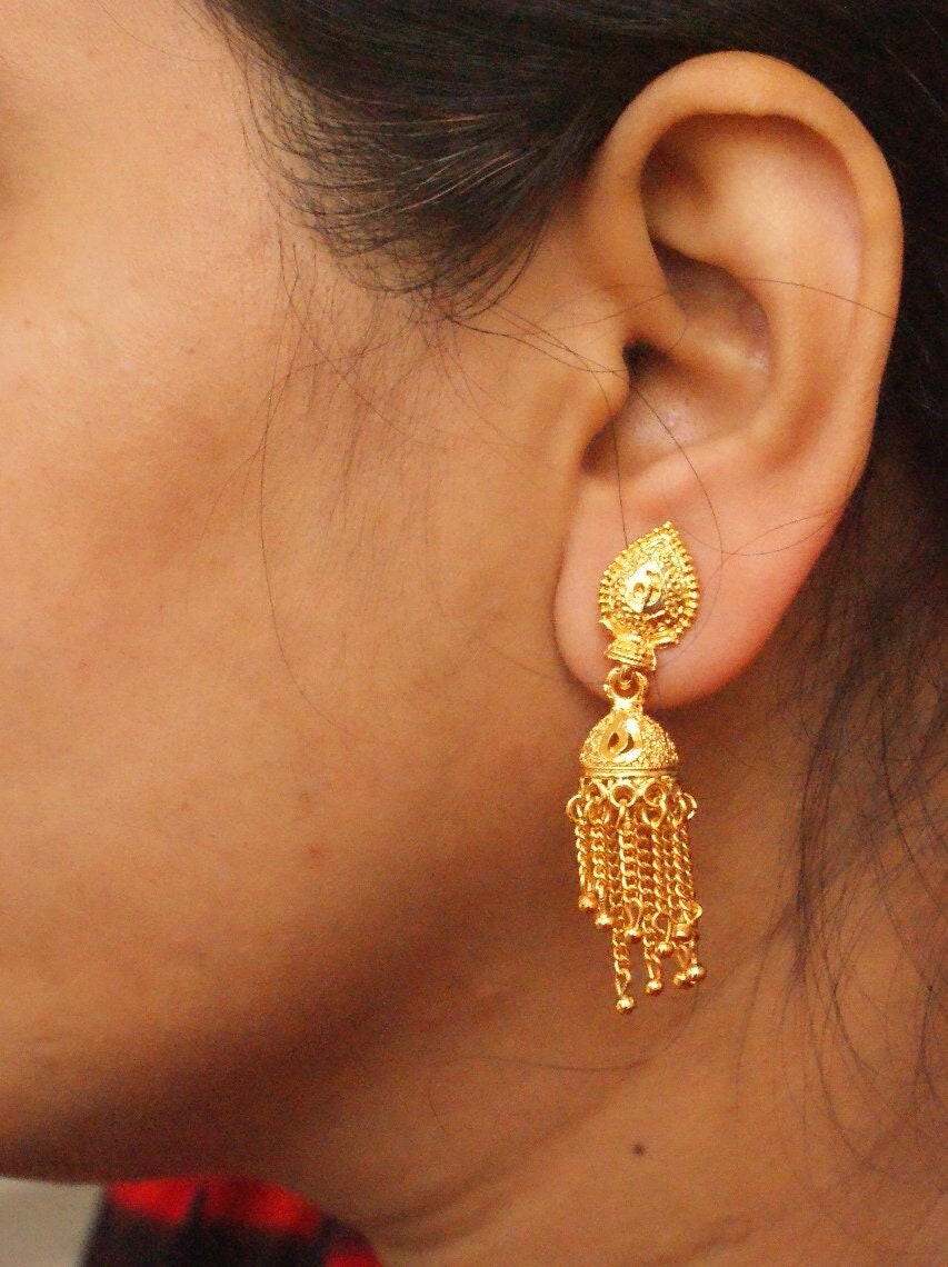 Cheapest Price Indian Jumka Jumki Earring Gold Plated Bollywood stud  earrings 
