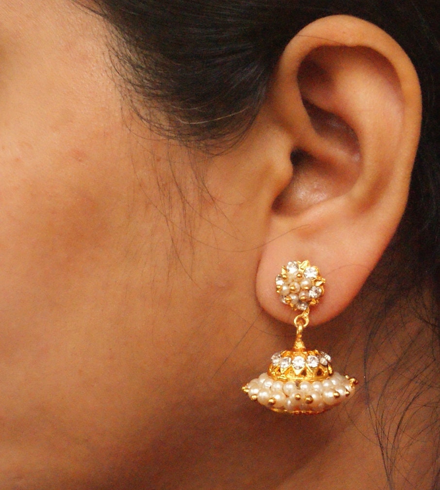 Pearl jhumkas in gold with price Clearance