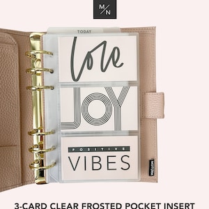 Clear Frosted Pockets for Planners to Store Planner Cards, Task Cards, Business Cards. Credit Card Holder - Fits Personal Agendas